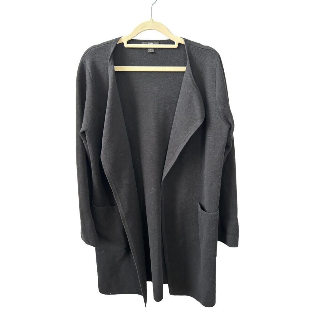J.CREW Cardigan Sweater Women Small Black Knit Wool Blend Long Sleeve Open Front